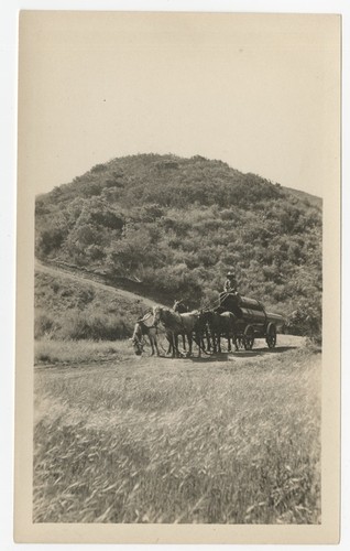 Transporting steel pipe for the San Diego flume