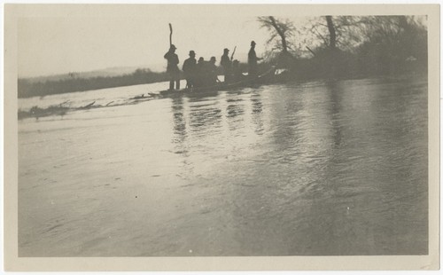 Rowing on the San Dieguito River to rescue flood victims