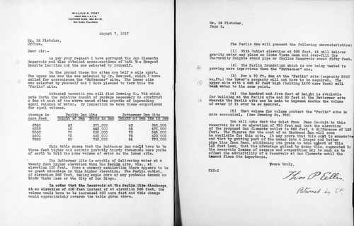 San Clemente Reservoir - With T. A. Ellis in-house reports