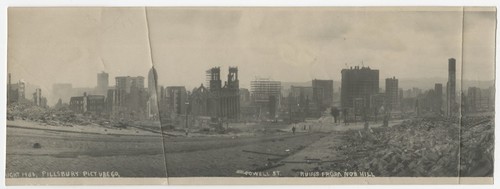 San Francisco earthquake ruins from Nob Hill