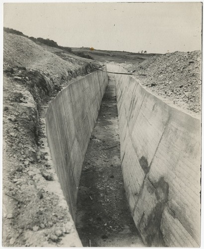 Empty flume from Lake Hodges to Rancho Santa Fe