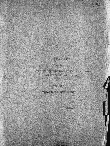 McClung, D.A. - "Report on the Possible Development of Hydro-Electric Power on the Santa Ysabel Creek." Proposed by Volcan Land and Water Company