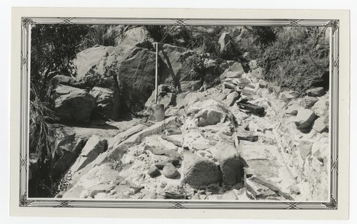 Rock wall and conduit near Old Mission Dam