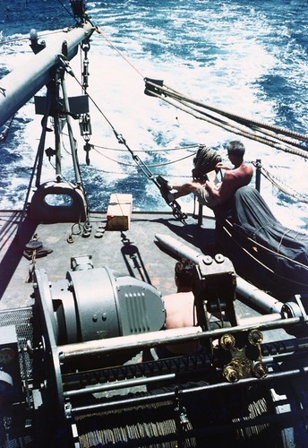 Scientists relaxing between stations R/V HORIZON