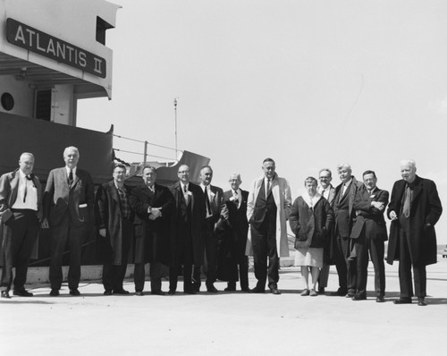 Group Portrait at Woods Hole, R/V Atlantis II in background