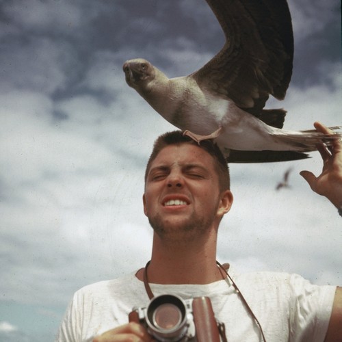 Edward Sheldon Barr with a booby on his head