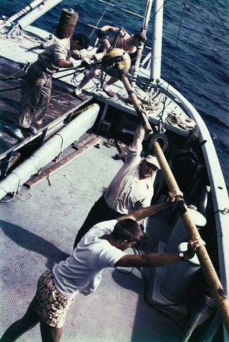 Kullenberg corer on deck of R/V HORIZON