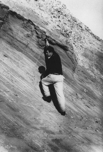 Roger Revelle taking a soil sample. Gulf of California Expedition, 1939