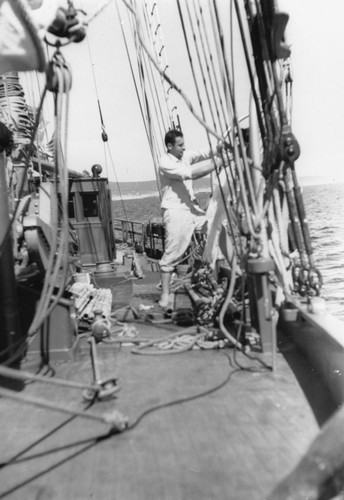 [Roger Revelle on R/V E.W. Scripps]