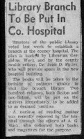 Library Branch To Be Put In Co. Hospital