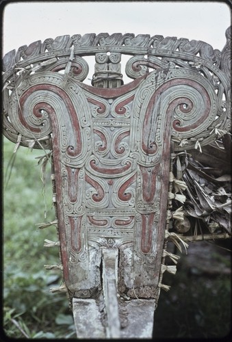 Canoes: carved and painted splashboard of kula canoe