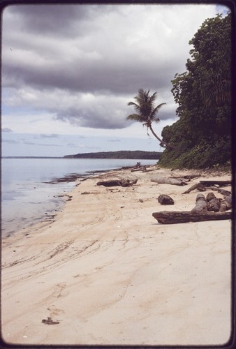 Beach and lagoon at Wawela village on Kiriwina