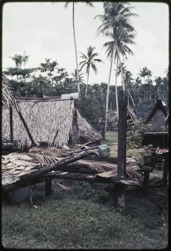 House that has burned down in a fire, Tukwaukwa village on Kiriwina