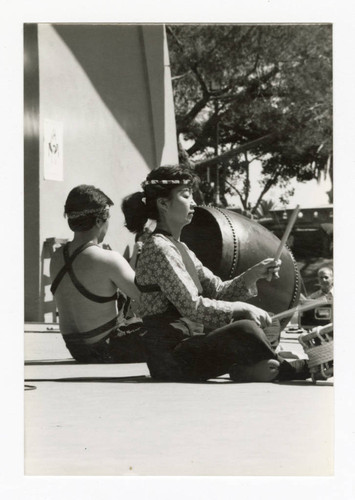 Taiko drummer at Big Mountain support rally