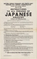 State of Oregon, [Instructions to all persons of Japanese ancestry living in the following area:] counties of Lane, Douglas, Coos, Curry, Josephine, Jackson, and part of Klamath county west of Highway 97