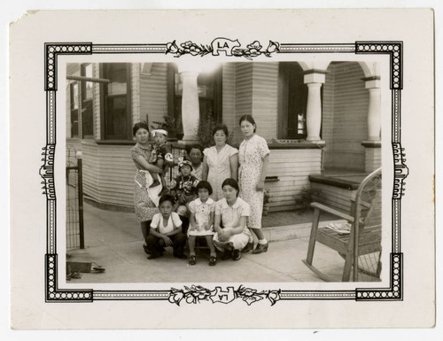 Kiyoko Maeda Yoshioka with her neighbors