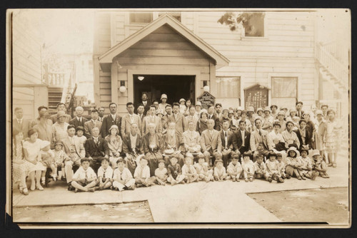 Group photo in front of Japanese First Baptist church