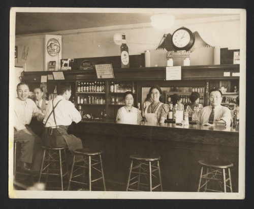 Interior of bar with Buffalo Beer signs