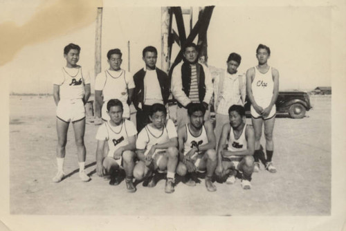 Manzanar incarceration camp youth basketball team, ten members