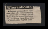 [Newspaper clipping titled:] Whereabouts