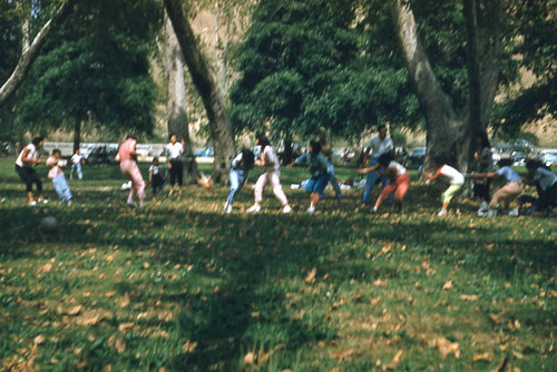 Girls playing tug of war