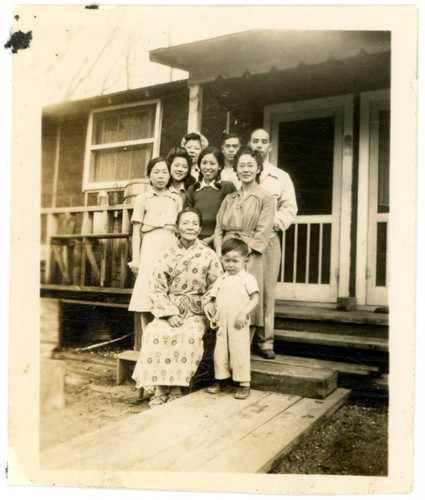 Yoshinaga and Narita family at incarceration camp