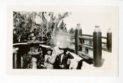 Kikuye Francis, Emiko, and Fumiko at Japan Pavilion on Treasure Island