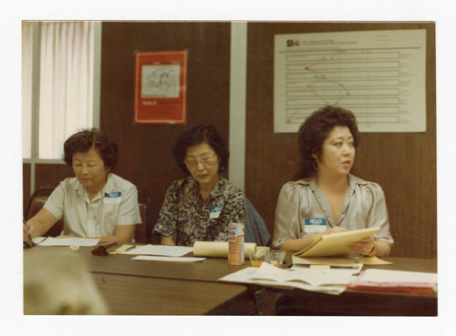 Lillian Nakano and Miya Iwataki at NCRR volunteer meeting