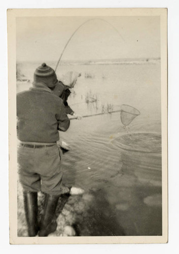 George Yoshizumi Takahashi fishing in Utah Lake