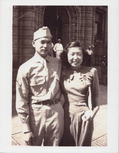 Japanese American serviceman and woman