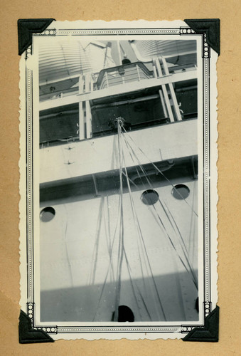 Steamship with paper streamers