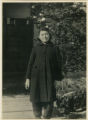 Tatsuko in front of Mother's birthplace