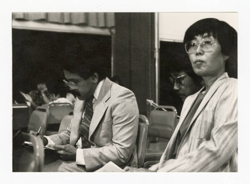 Gordon Nakagawa, Bert Nakano, and June Kizu at Senate hearing on Senate bill 2116