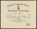 Ordnance Automotive School certificate of proficiency