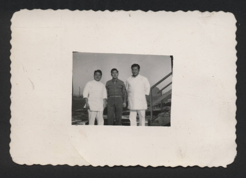 Hiroshi Takemoto, Sgt. George Kiyo Arase, and George Arita