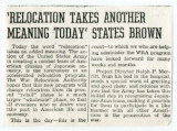 Relocation takes another meanding today' states brown