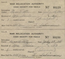 Cash receipt for meals, Form WRA-199