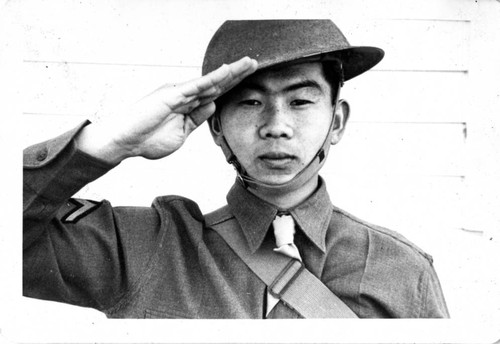 [Toshikuni Taenaka in US Army uniform]