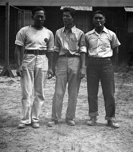 Nisei men in Tule Lake camp