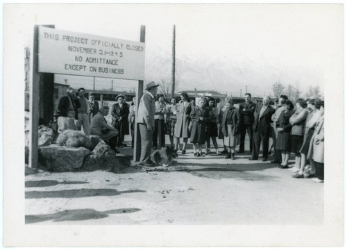 Photograph of Manzanar closing