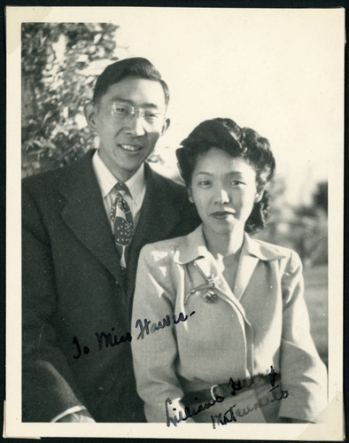 Photograph of Lillian and Harry Matsumoto from the waist up