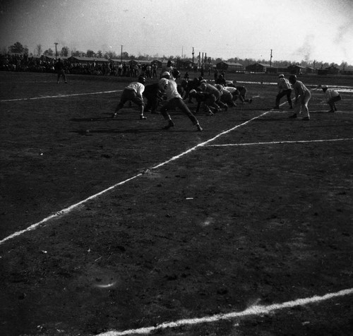 Football game in Jerome camp