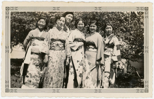 Young women in kimonos