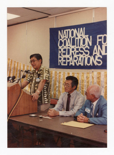 Tom Shiroishi speaking at NCRR press conference