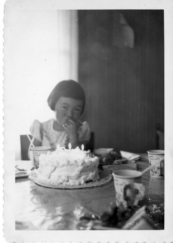 Little Girl with Birthday Cake