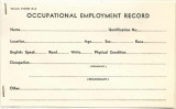 Occupational employment card