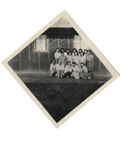 Young women and two men at Poston incarceration camp