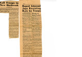 [Call troops in new outbreak], newspaper article on Tule Lake protests, November 5, 1943