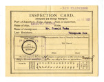 Inspection card (immigration and steerage passenger)