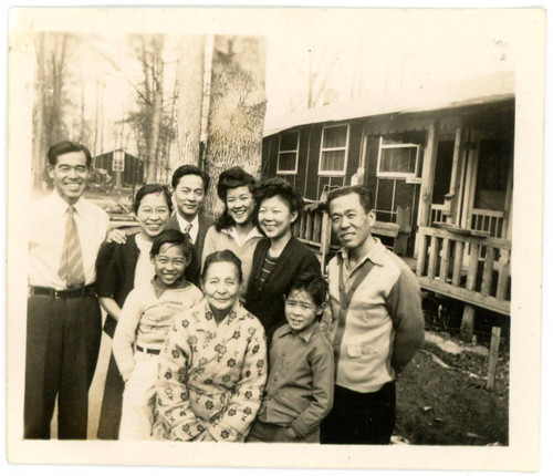 Yoshinaga and Narita family at incarceration camp